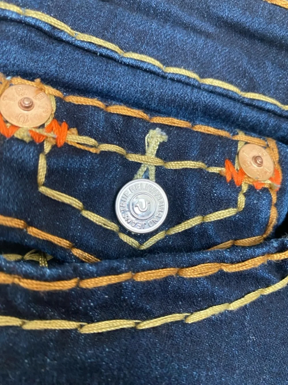 True Religion Womens Becca Mid Rise Bootcut Jean Sz 27 Thick Stitching! Y2K - Picture 8 of 16
